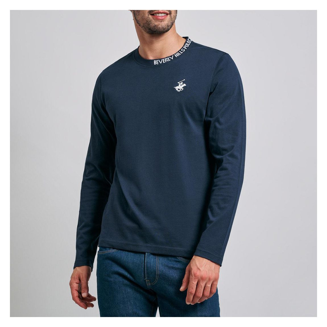 Navy Logo Crew Neck Cotton T-Shirt main product photo