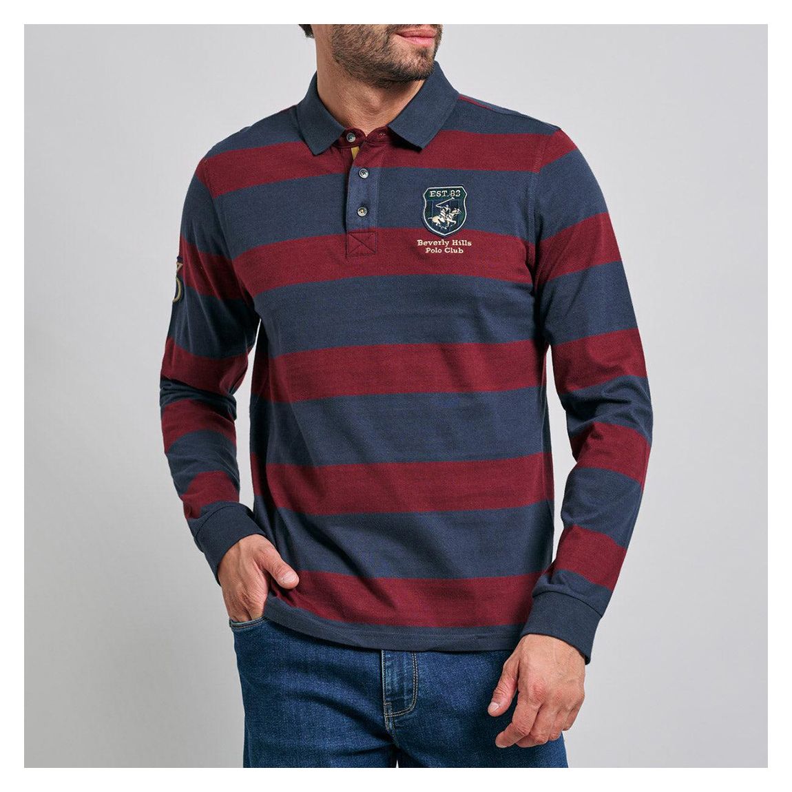 Navy/Red Team Rugby Polo Shirt main product photo