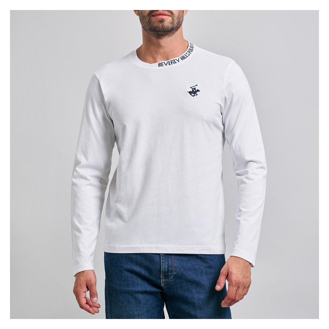 White Logo Crew Neck Cotton T-Shirt main product photo
