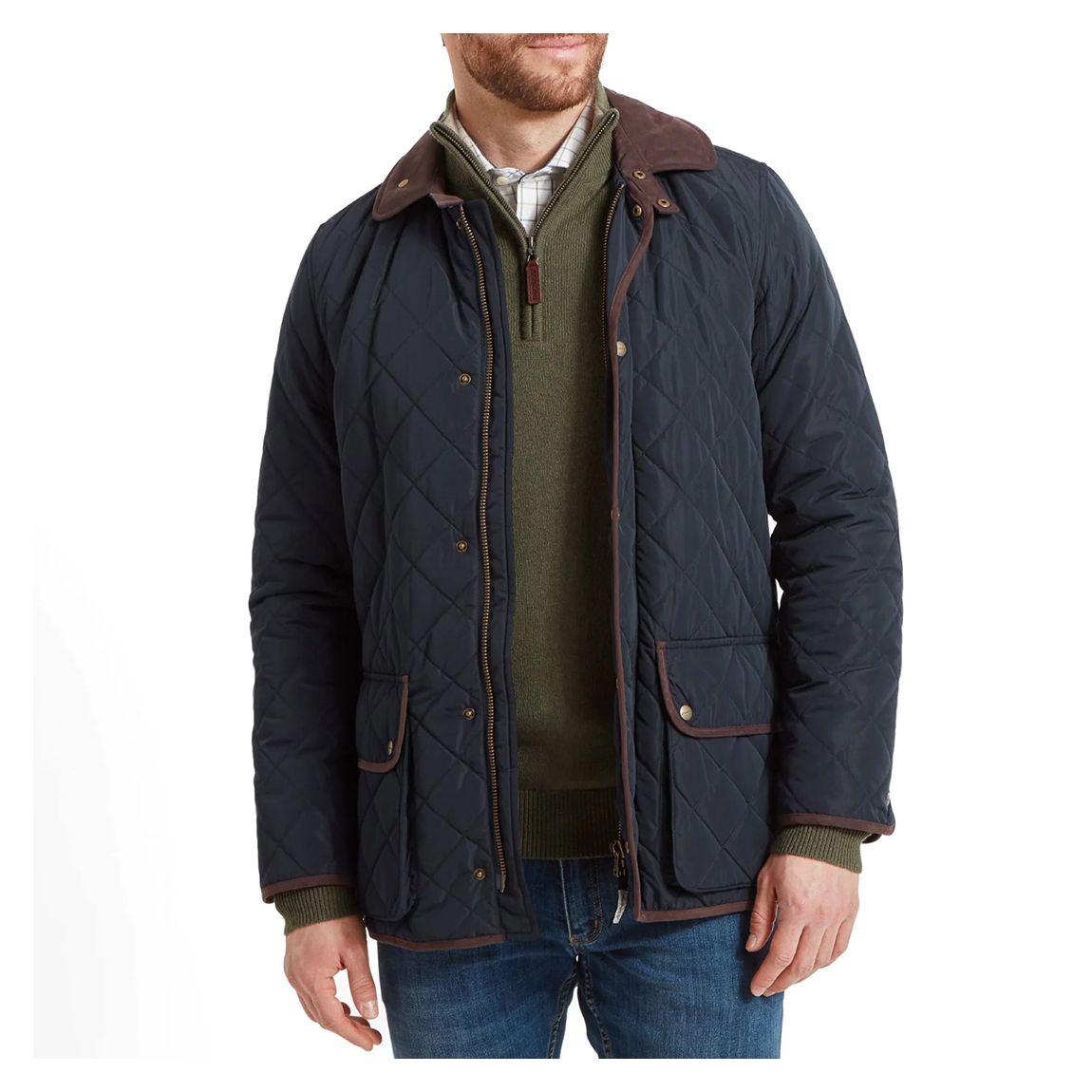 Navy Barrowden Quilt Jacket main product photo