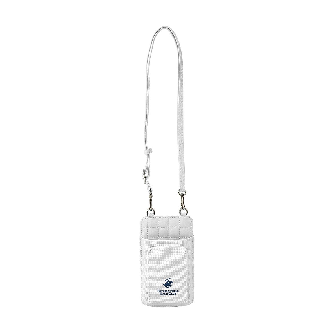 White Quilted Crossbody Phone Holder main product photo