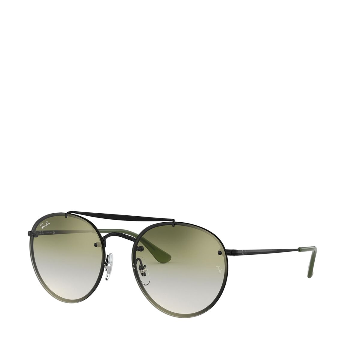 Demi Gloss Black Blaze Round Doublebridge Sunglasses 54mm main product photo