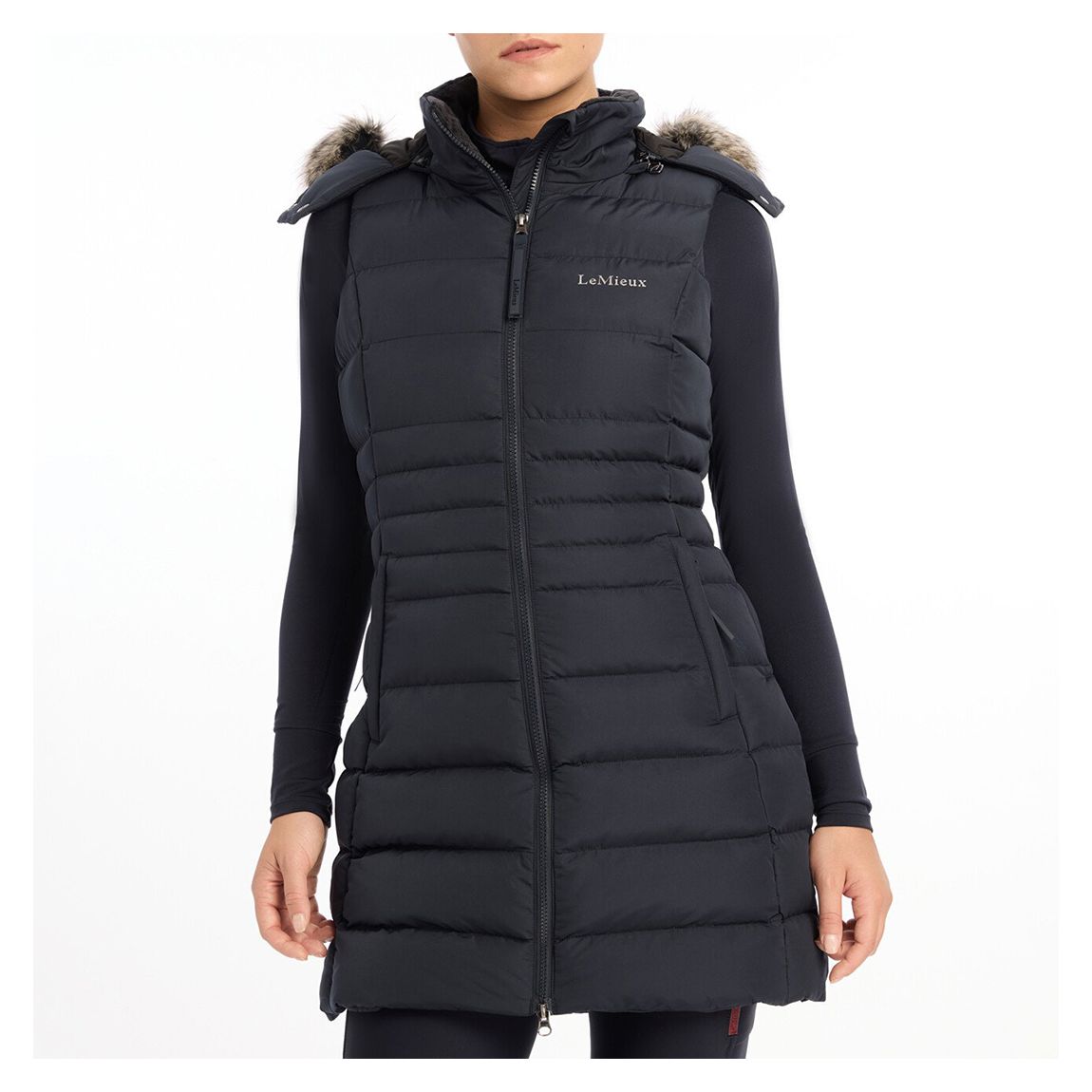 Harper Longline Puffer Gilet Navy UK06 main product photo