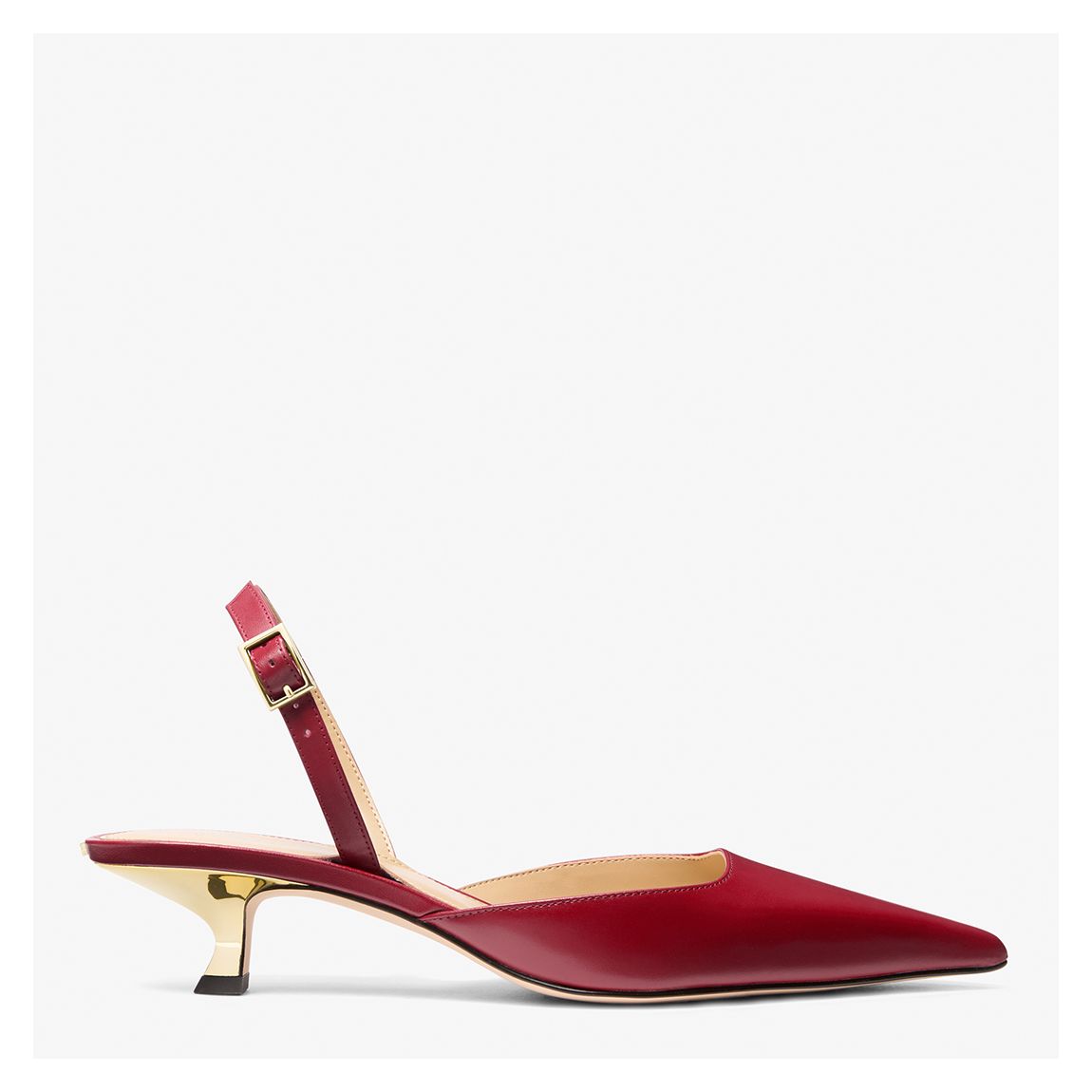 Deep Red Luna Slingback Kitten Heeled Pump main product photo