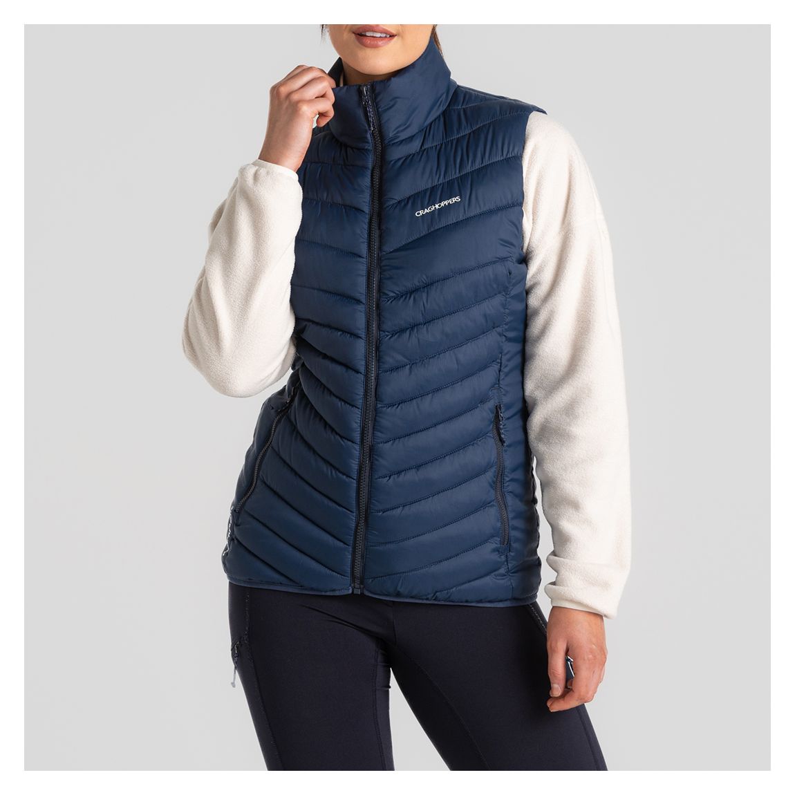 Navy Compresslite Chevron Gilet main product photo