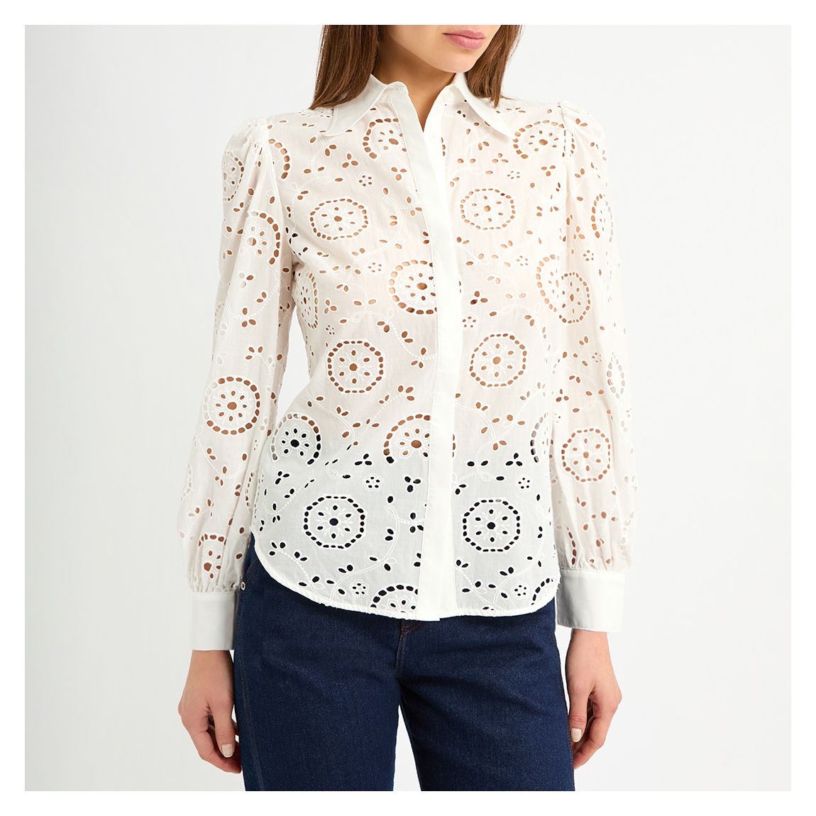 WHITE BRODERIE SHIRT main product photo