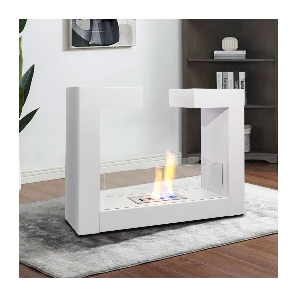 Rectangular Double Sided Ethanol Fireplace Freestanding main product photo