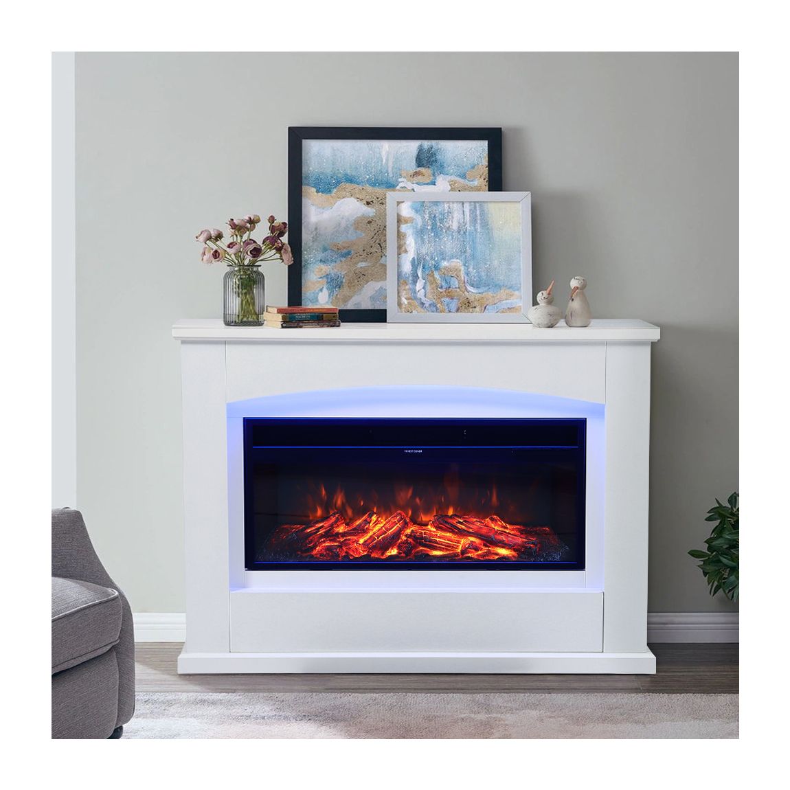 Electric Fireplace Mantel with Multi-Color Flames main product photo
