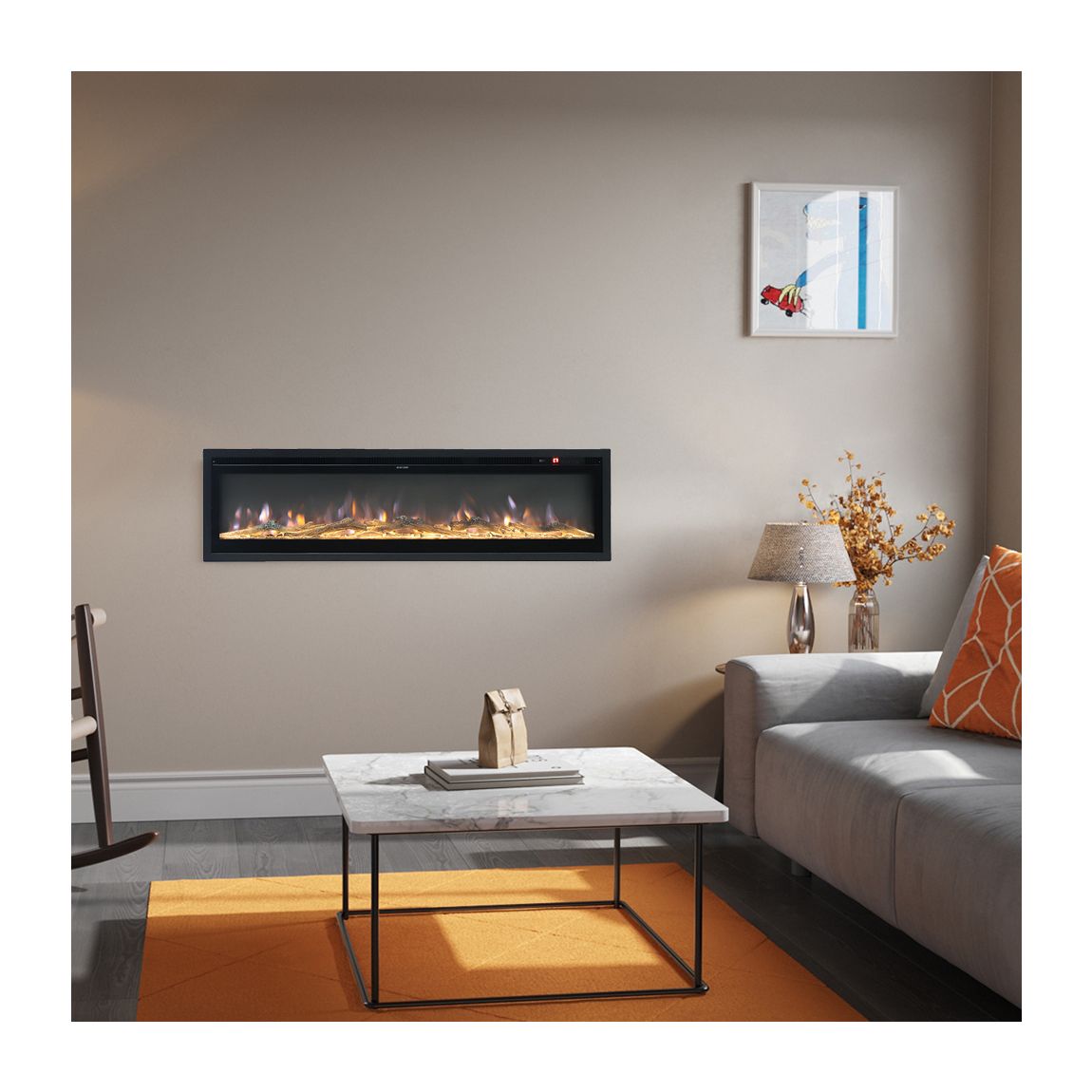 40 Inch Electric Fireplace with Remote 12 Flame Colors 1500W main product photo