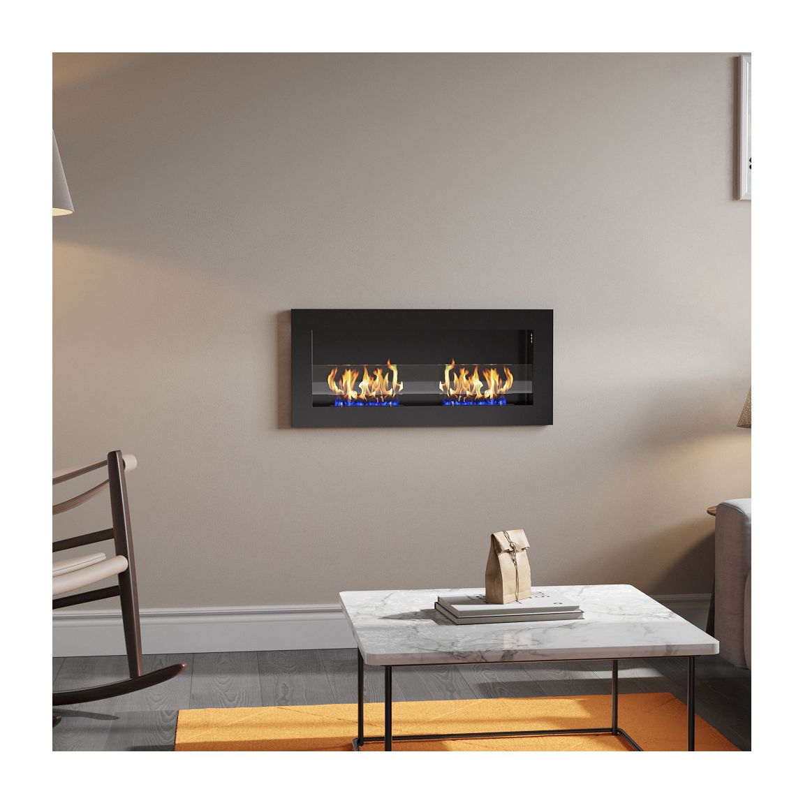 Wall Mounted Stainless Steel Ethanol Fireplace Living Room Heater main product photo