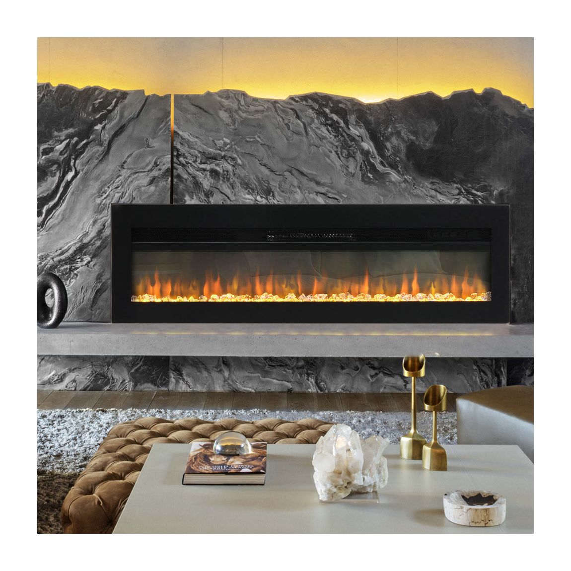 Wall Mounted Electric Fireplace with Remote Control main product photo