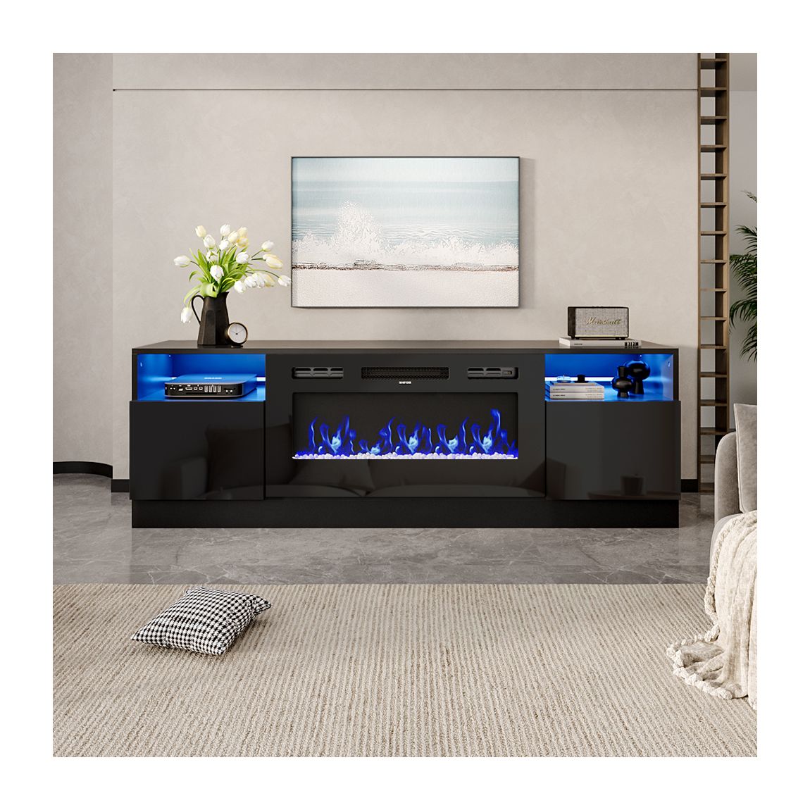 36" Modern Recessed Electric Fireplace main product photo