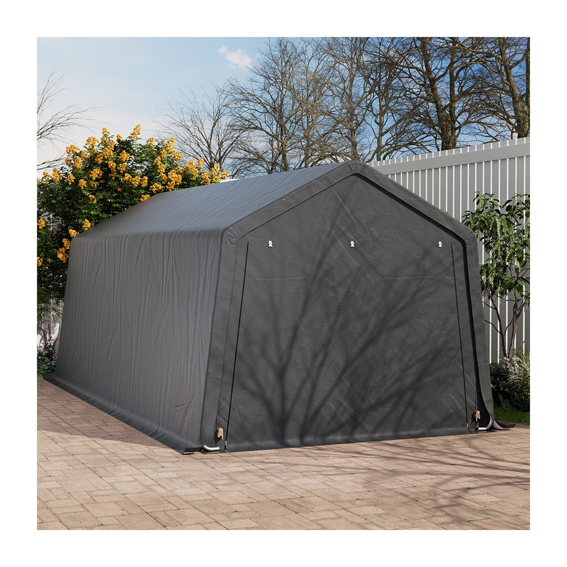 Grey Galvanized Frame Storage Shed 300cm W x 600cm D x 255cm H main product photo