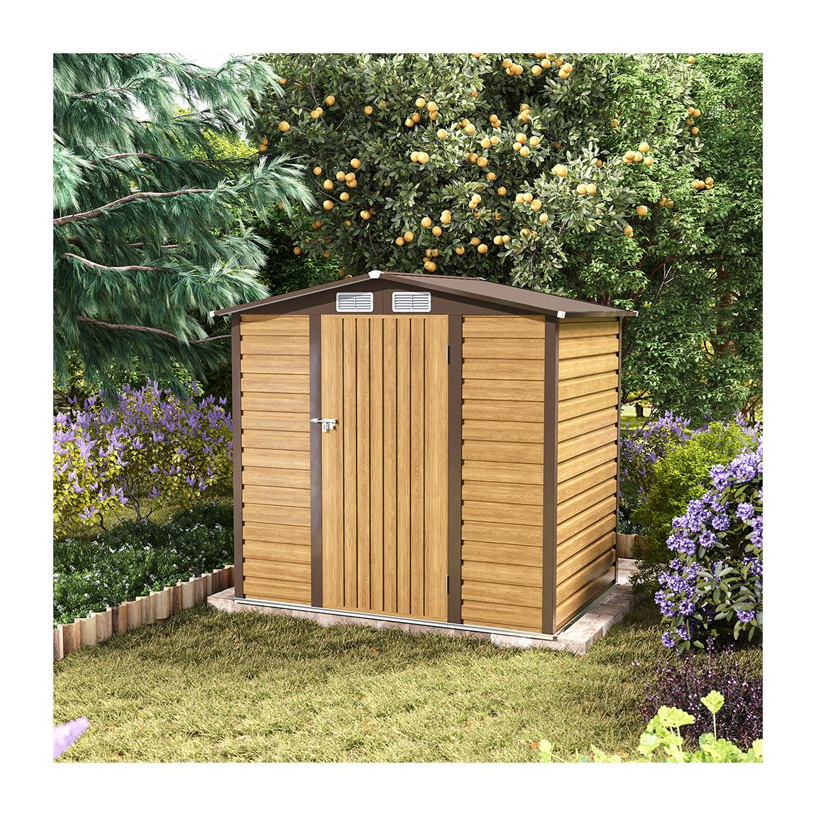 Tawny Outdoor Galvanized Steel Storage Shed main product photo