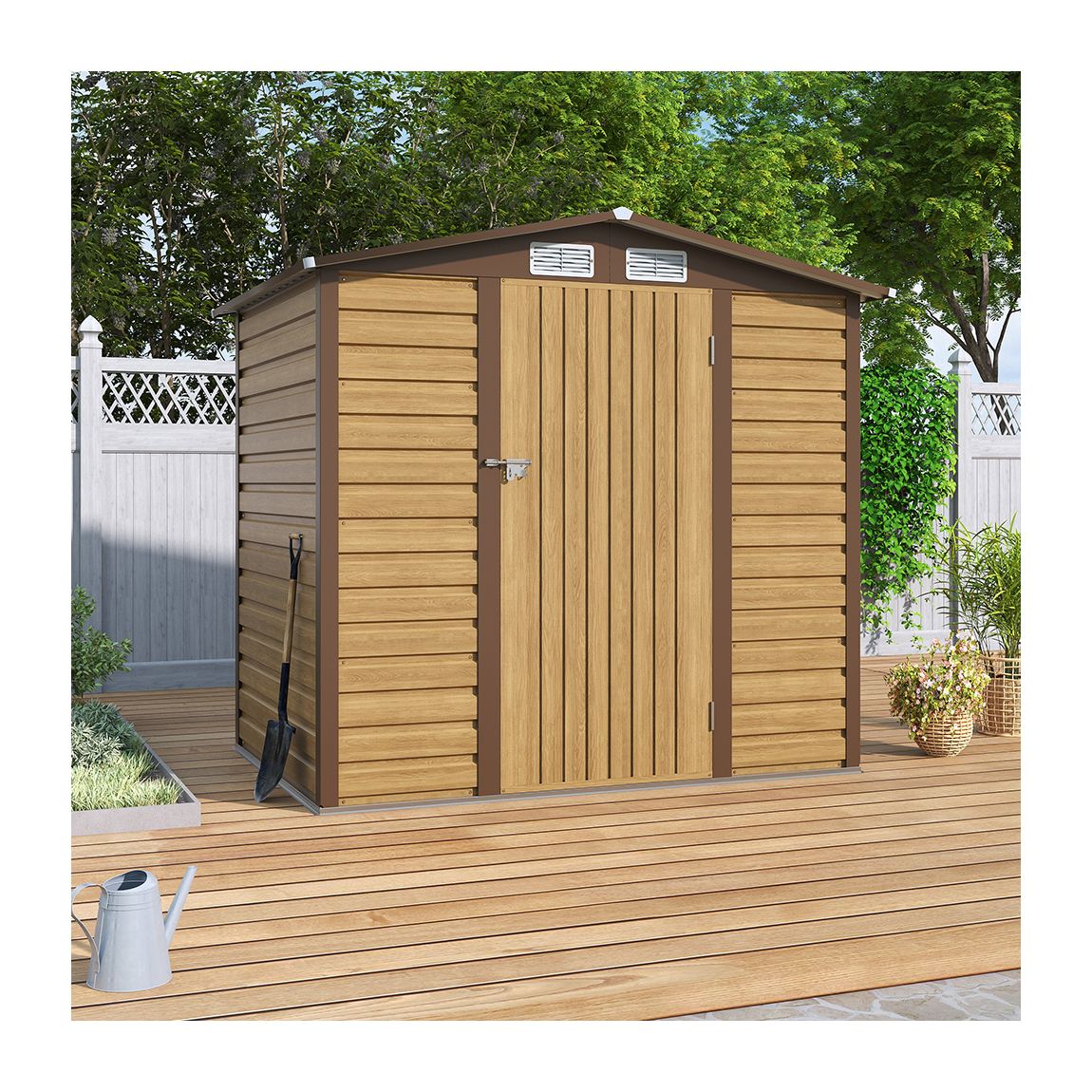 Tawny Outdoor Galvanized Steel Storage Shed main product photo