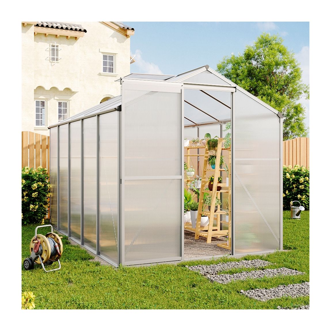 Silver Aluminium Frame Outdoor Large Greenhouse main product photo
