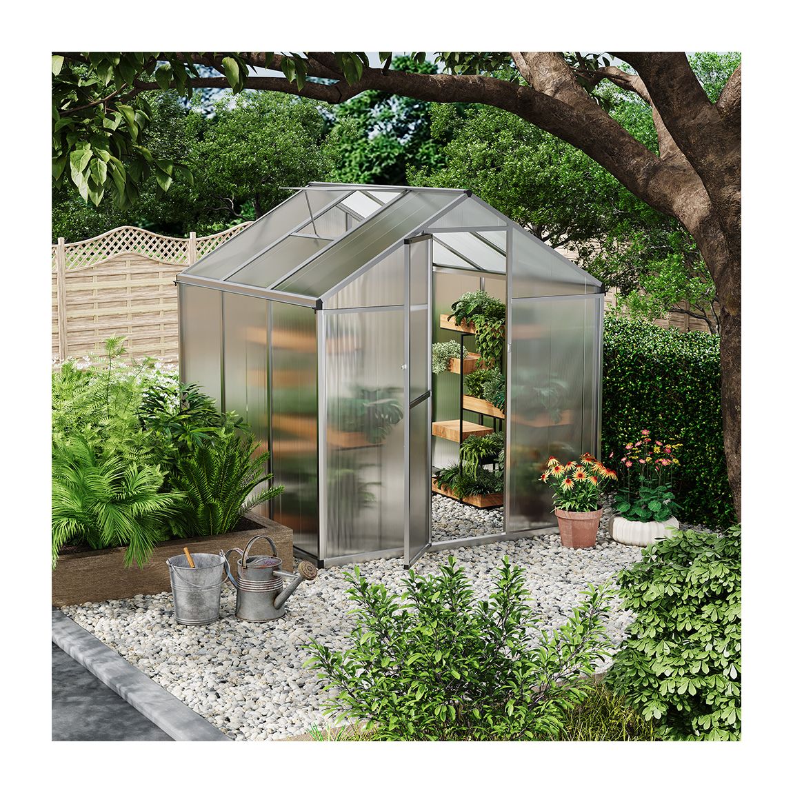 Silver Aluminium Frame Garden Large Greenhouse main product photo