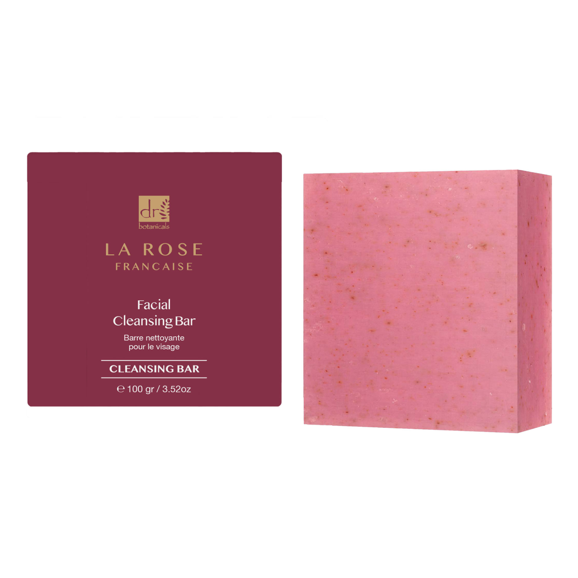 Dr Botanicals La Rose Française Facial Cleansing Bar 100g main product photo