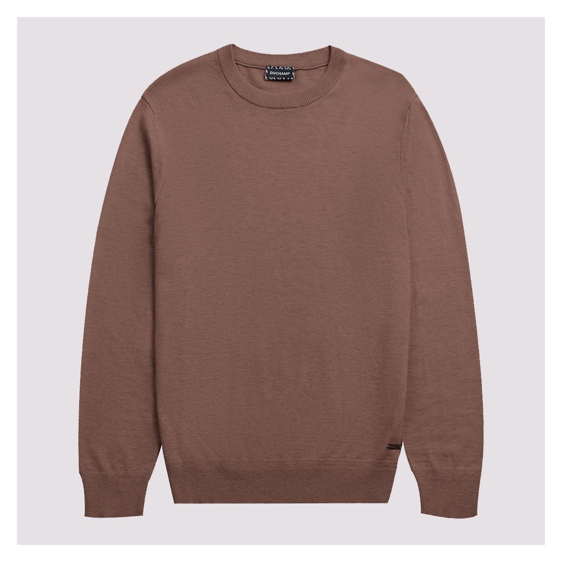 Brown Crew Neck Cotton Blend Jumper main product photo