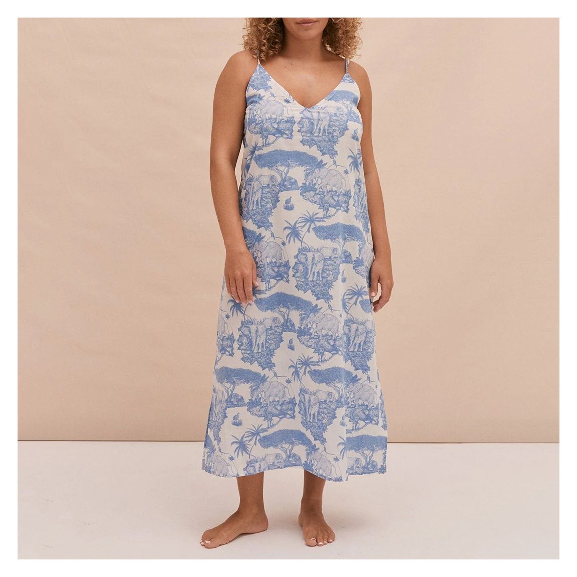 Slip Nightie Loxodonta Print Blue main product photo