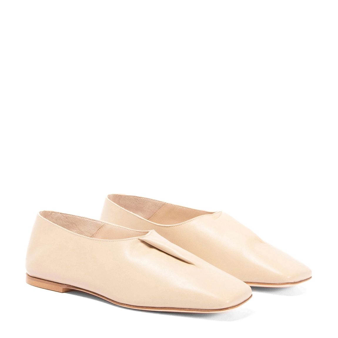 Nude Fold Ballerina Leather Mule main product photo