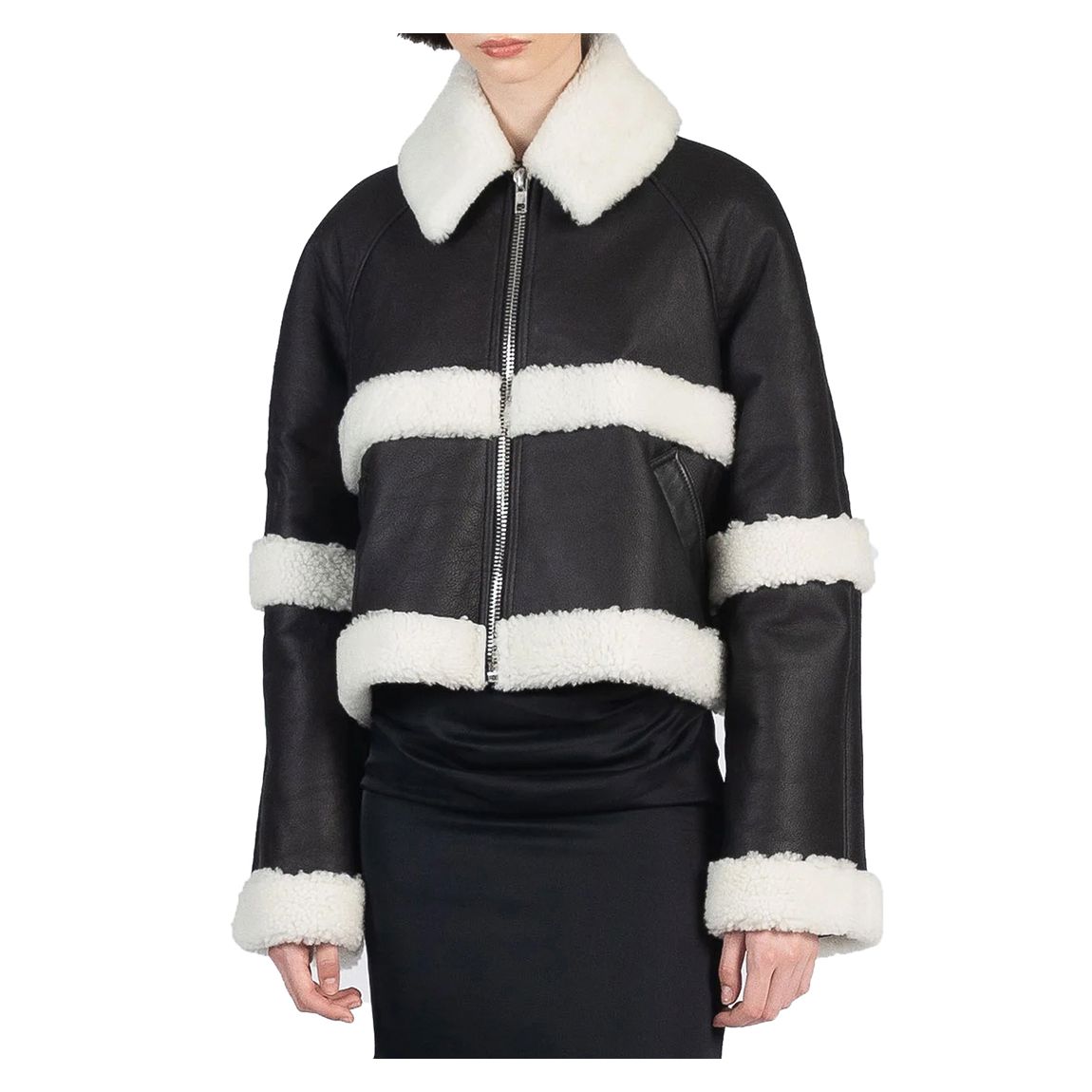 Black/Off White Shearling Jacket main product photo