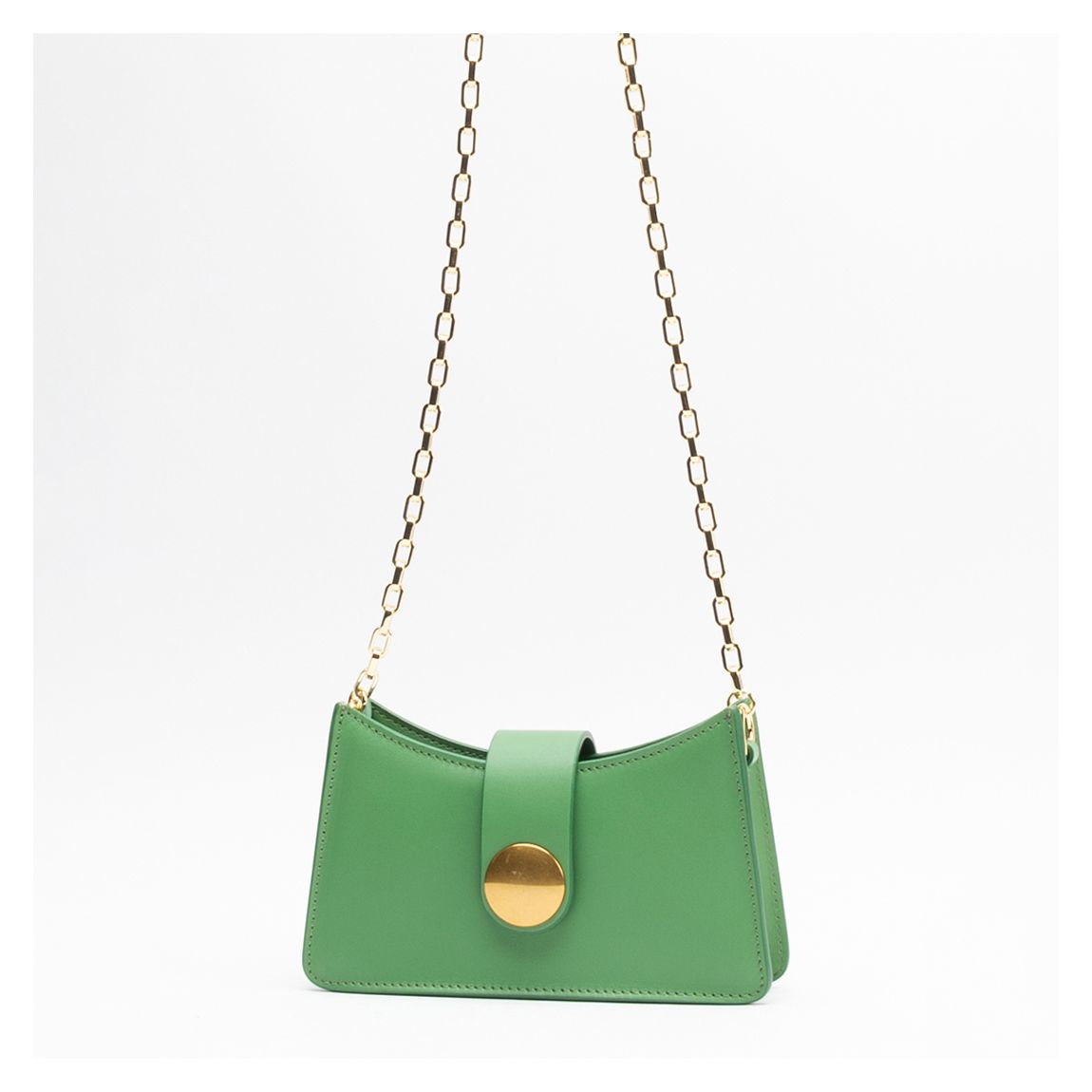 Kelly Green Mini Buckle Leather Handbag main product photo