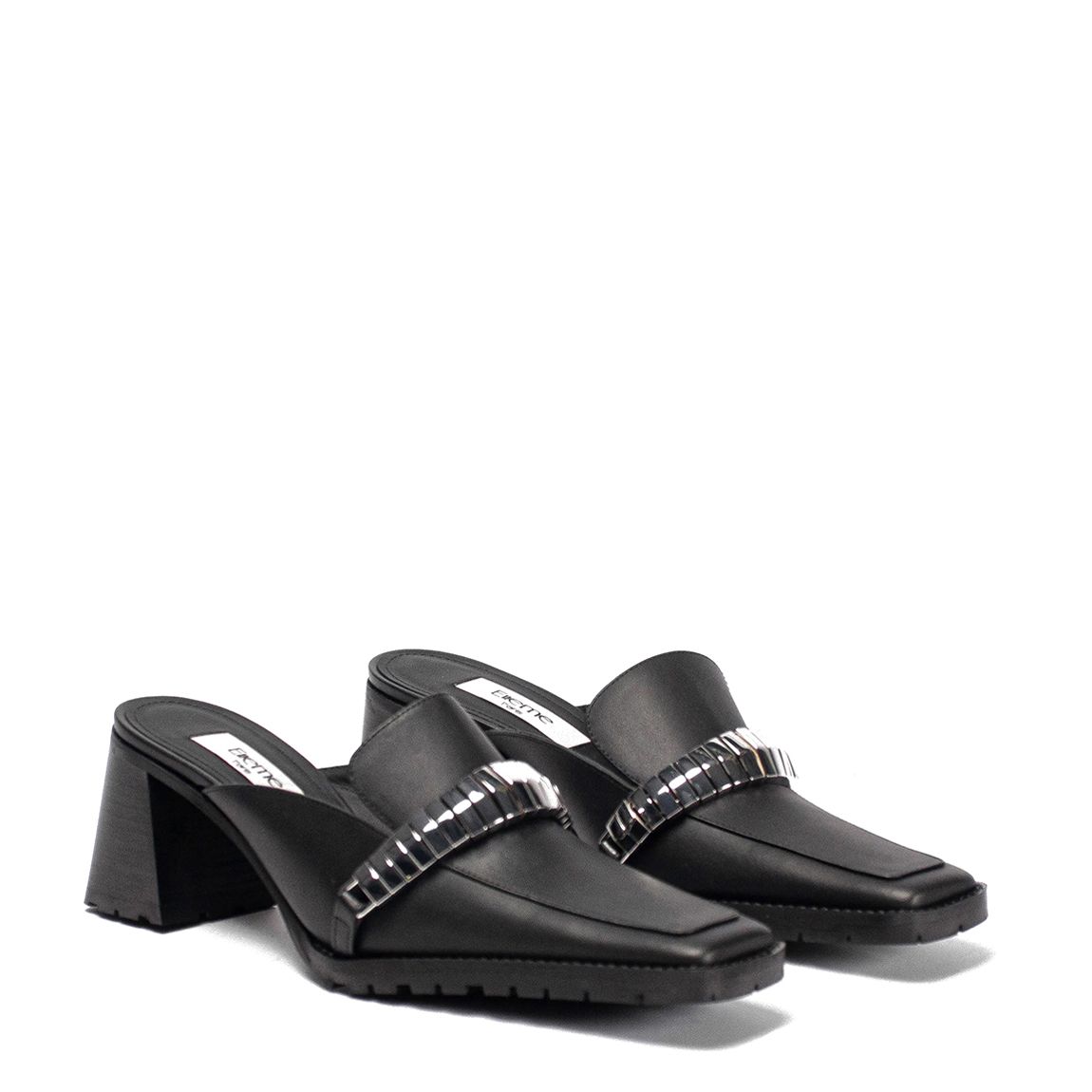 Black Eva Leather Loafer Mule main product photo