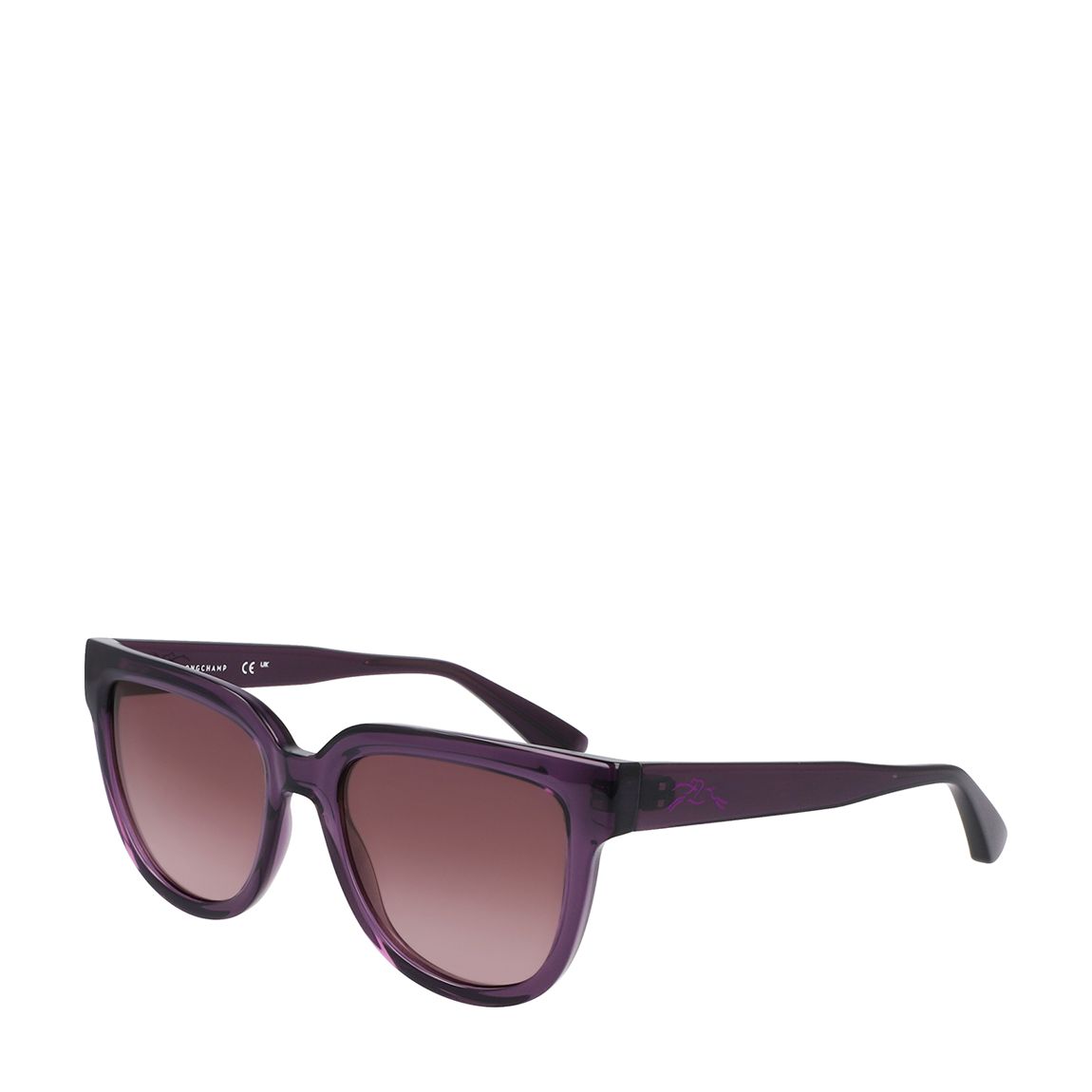 Purple Transparent Plum Modified Rectangle Sunglasses 52mm main product photo
