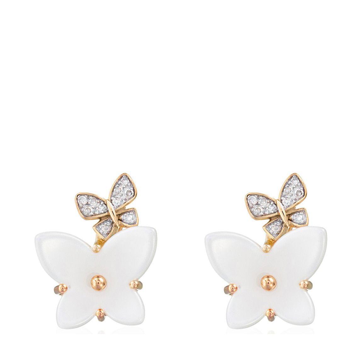 Yellow Gold Diamond Butterfly Earrings main product photo