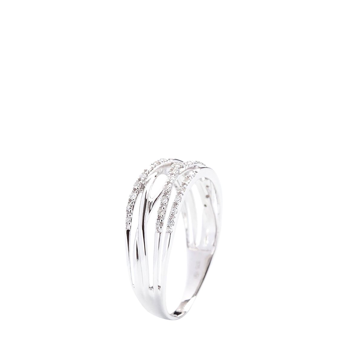 Silver Diamond Push Back Ring main product photo