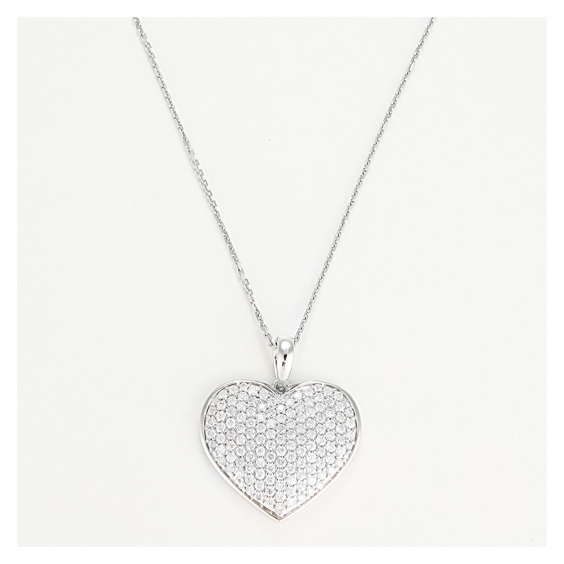 Silver "Precious Heart" Diamond Pendant Necklace main product photo