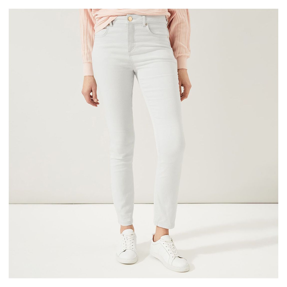 Light Grey Ismay Skinny Stretch Jeans main product photo