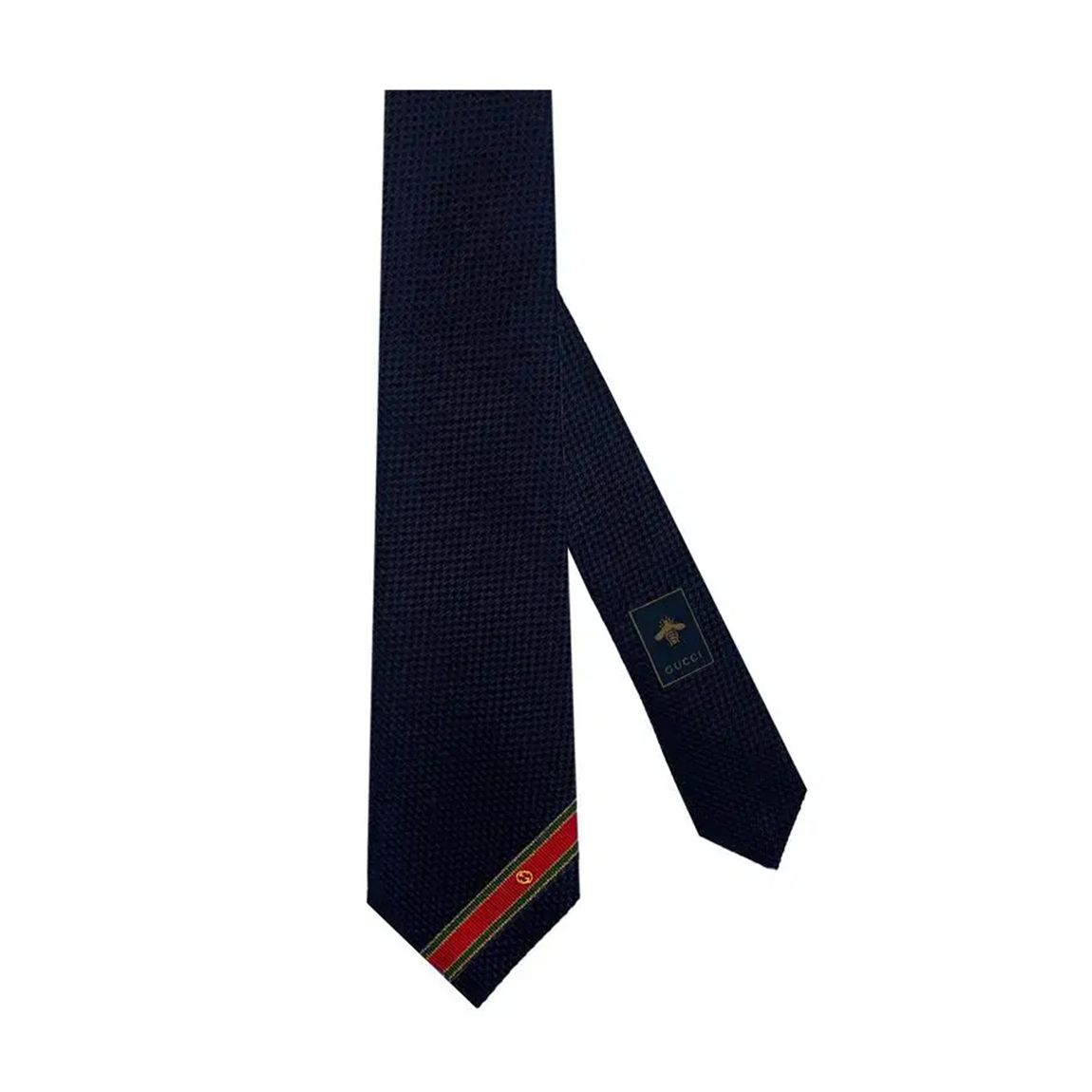 Men's Interlocking G Stripe Silk Tie Navy main product photo