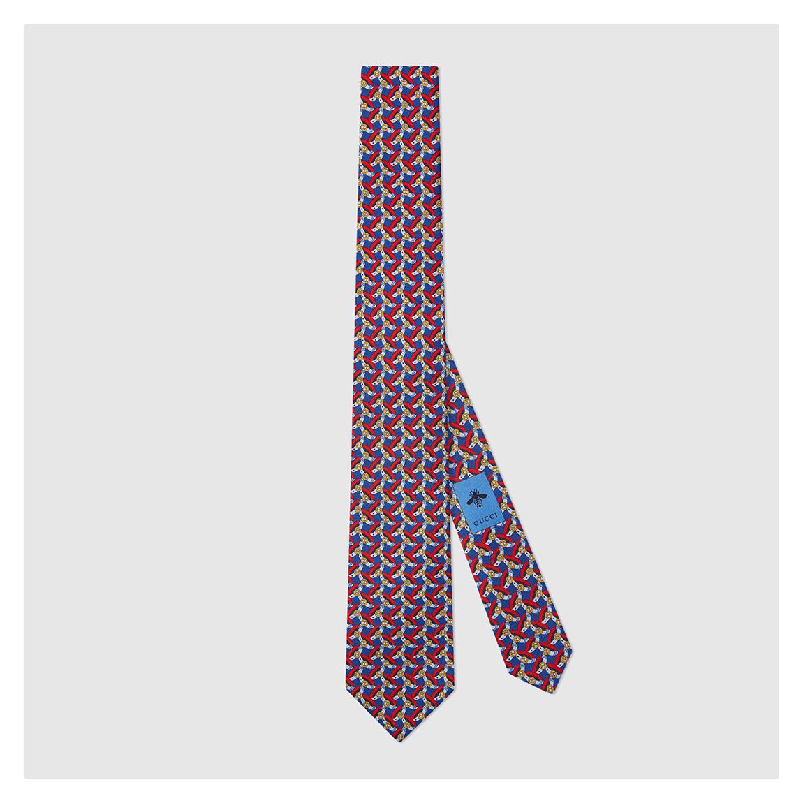 Men's Round Interlocking G belts print silk tie main product photo