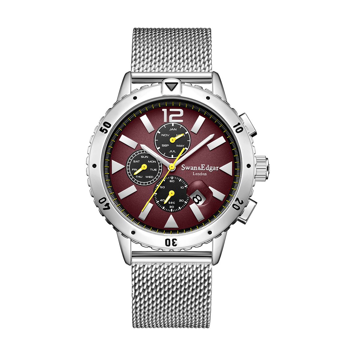 Silver, Red Edition Swan & Edgar Hand Assembled Catalyst Automatic Watch main product photo