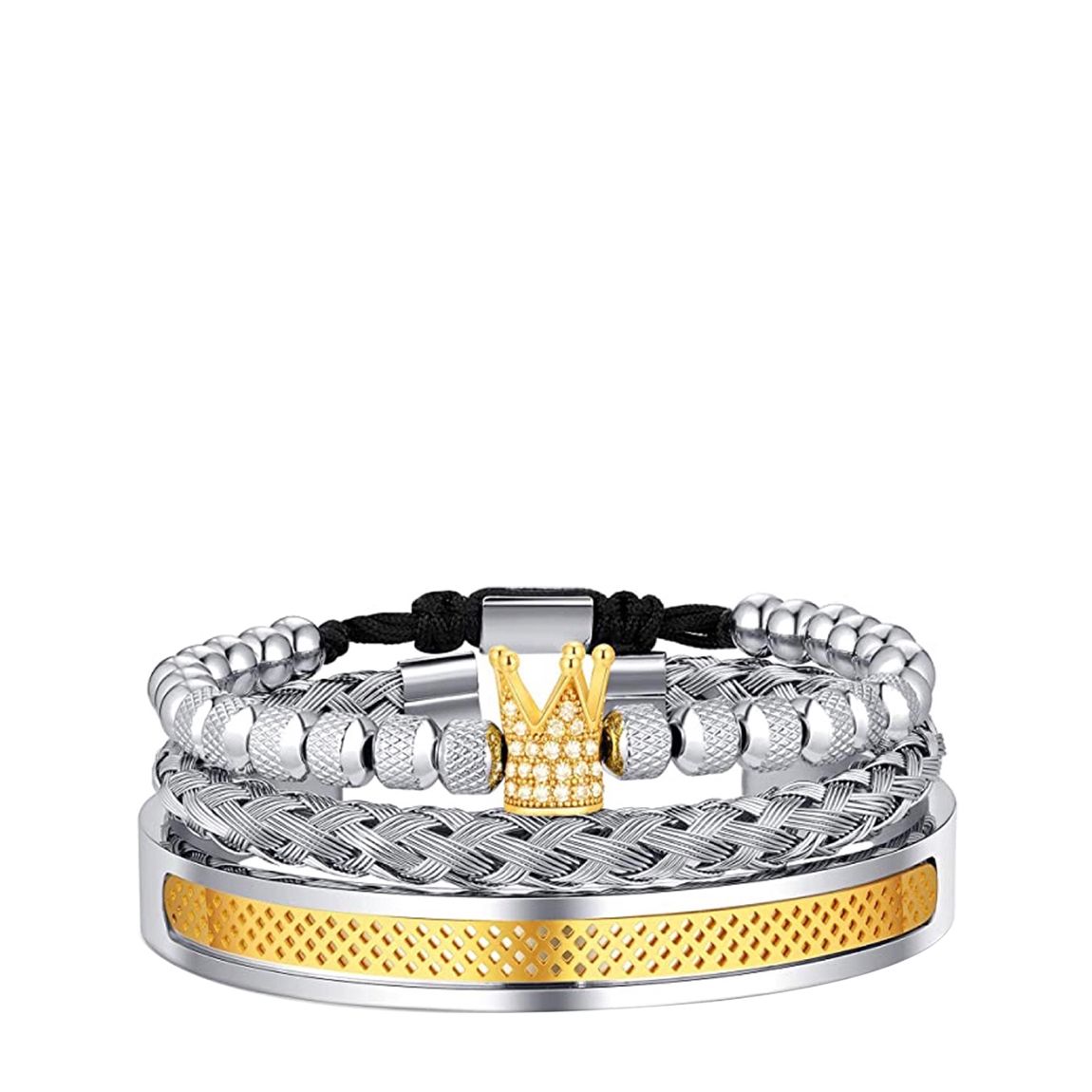 18K Gold Two Tone Bracelet Set main product photo