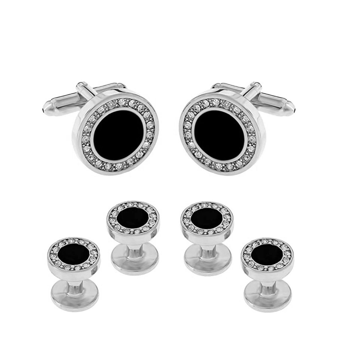 18K White Gold Black Onyx Cufflink Set main product photo