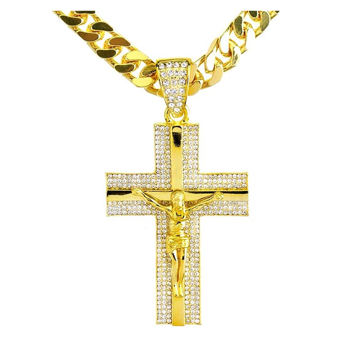 18K Gold Iconic Cz Cross Drop Necklace main product photo