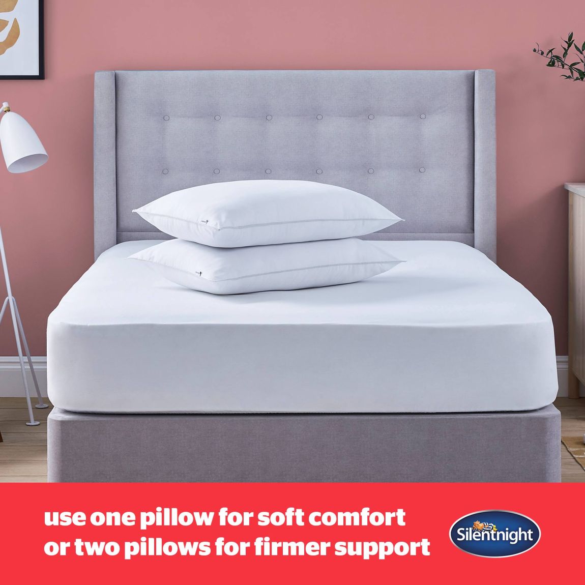 Silentnight Luxury Overlocked Bounceback Pillow - 4 Pack