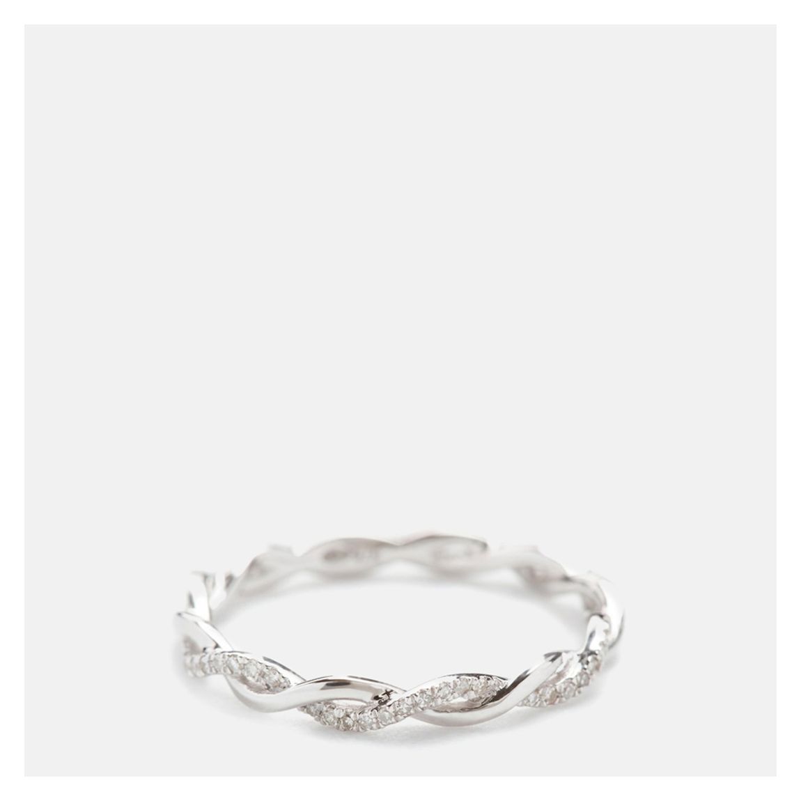 Silver Diamond Intertwined Ring main product photo