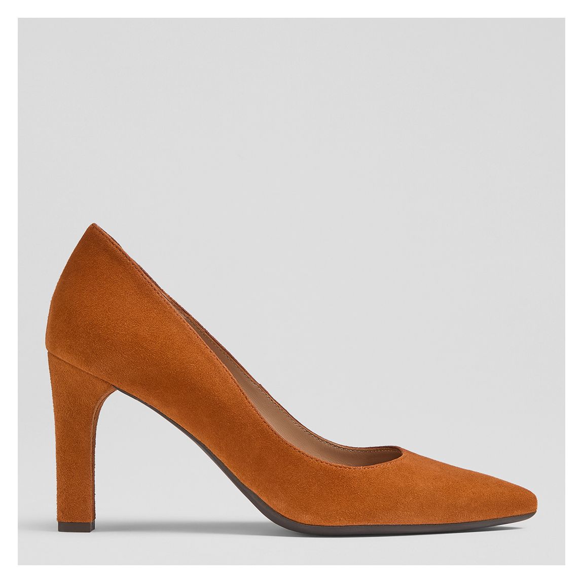 Russet Tess Suede Heeled Court Shoes main product photo