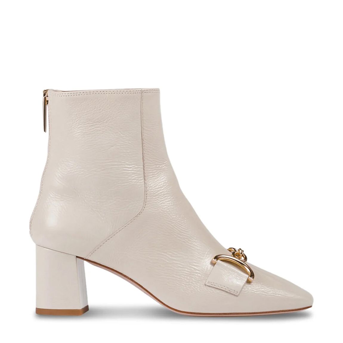 Cream Nadina Crinkle Patent Ankle Boot main product photo