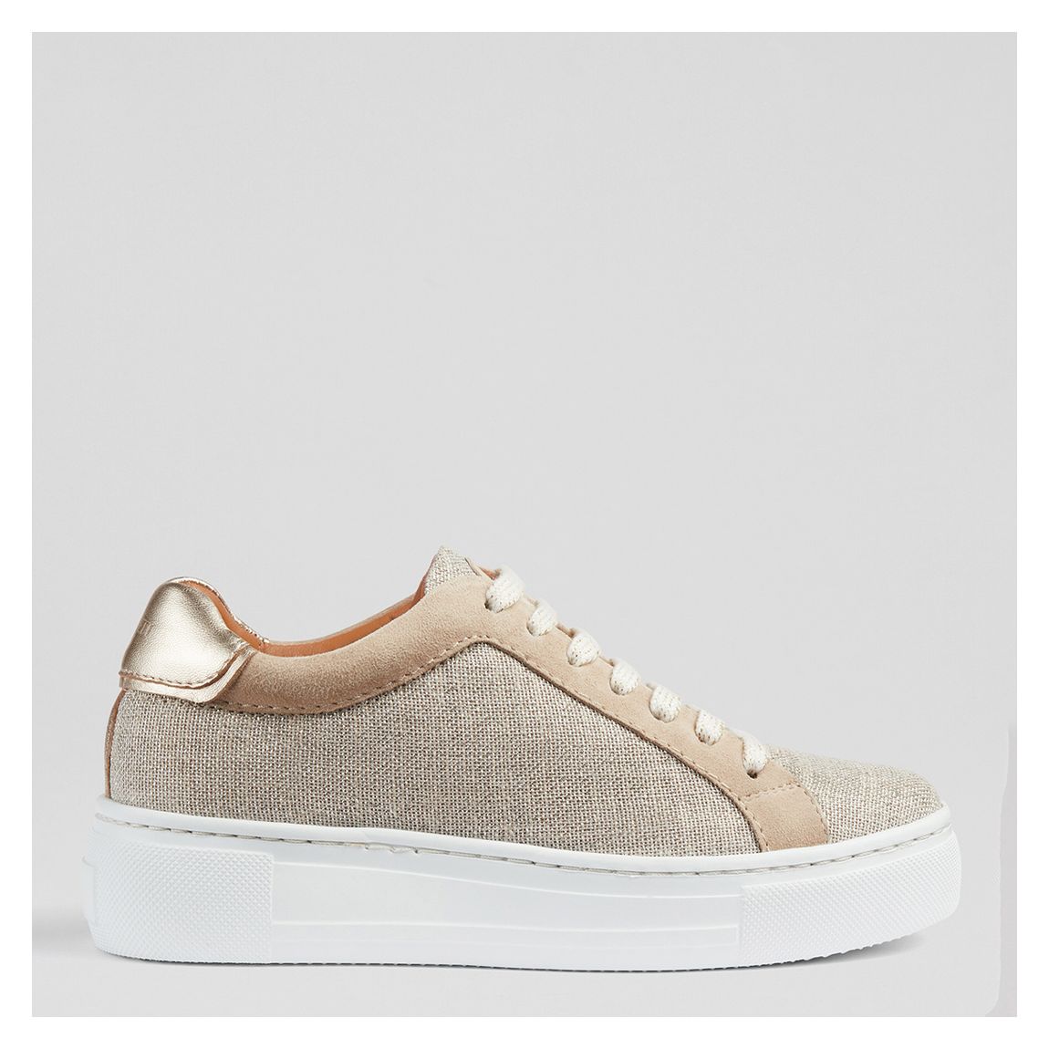 Gold Fabric And Beige Suede LKB Lift Flatform Trainers main product photo