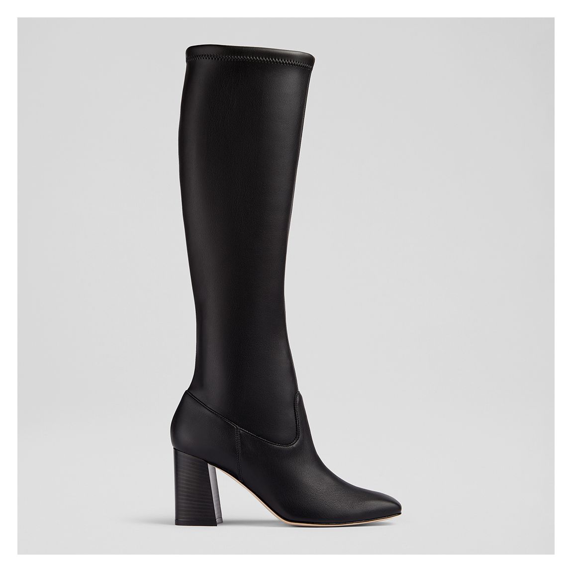 Black Carter High Block Stretch Knee Boot main product photo