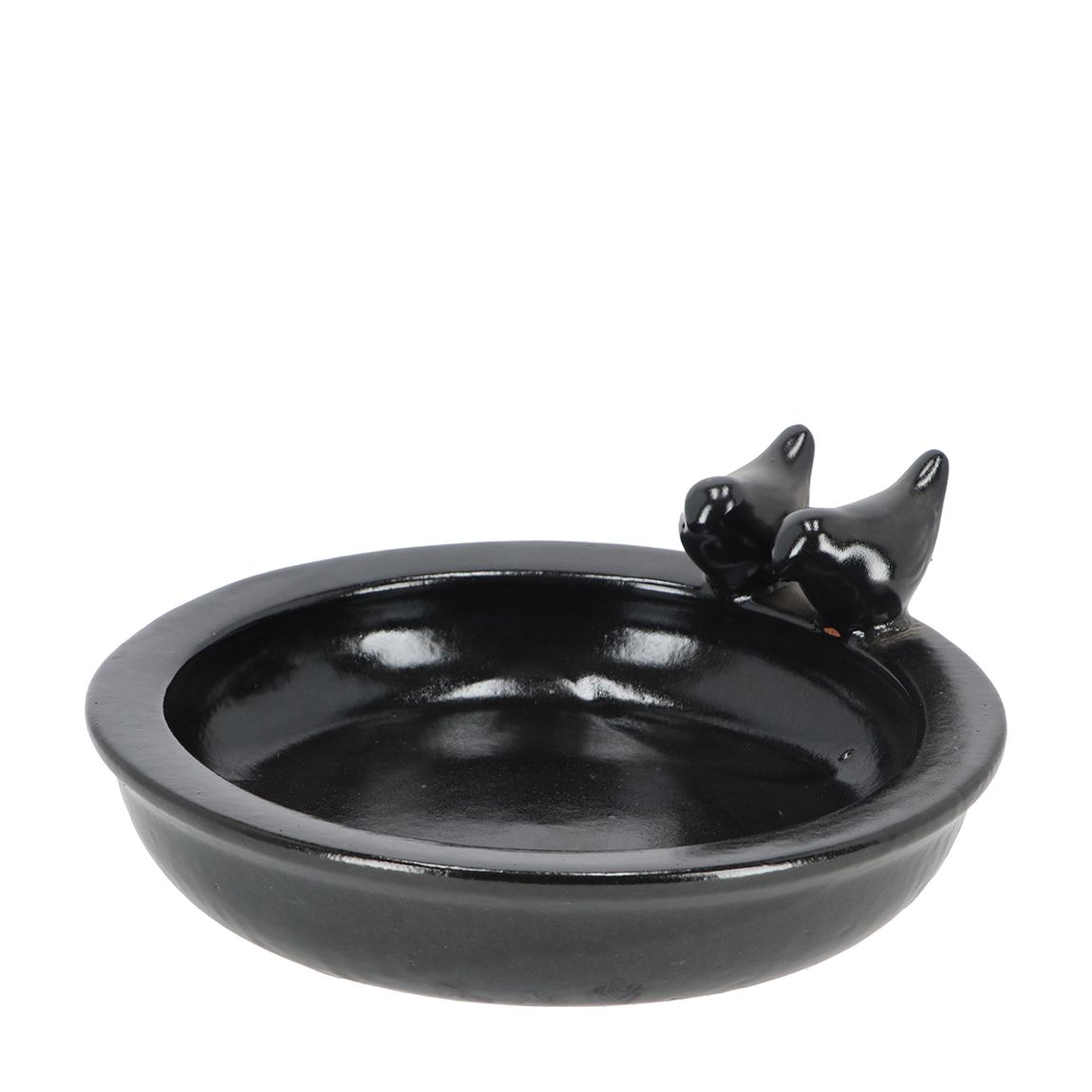 Black Ceramic Bird Bath main product photo