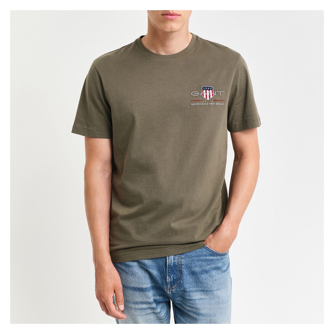 Khaki Reg Archive Shield Cotton T-Shirt main product photo