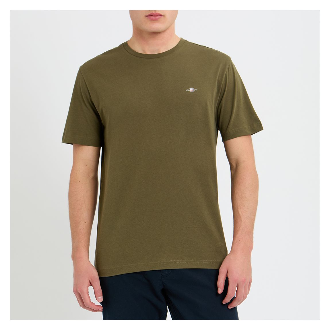 Khaki Crew Neck Cotton T-Shirt main product photo