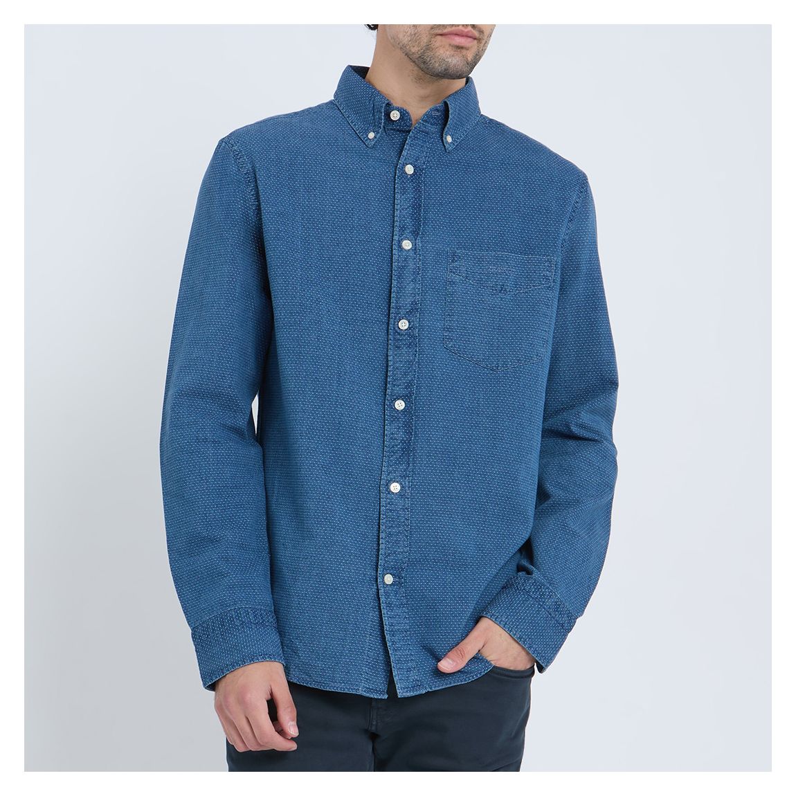 Indigo Reg Dotted Cotton Shirt main product photo