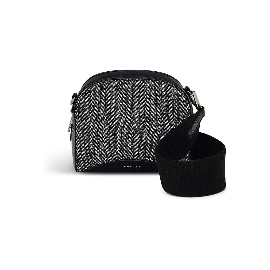 Black Small Arden Crescent Heritage Zip Around Crossbody Bag main product photo